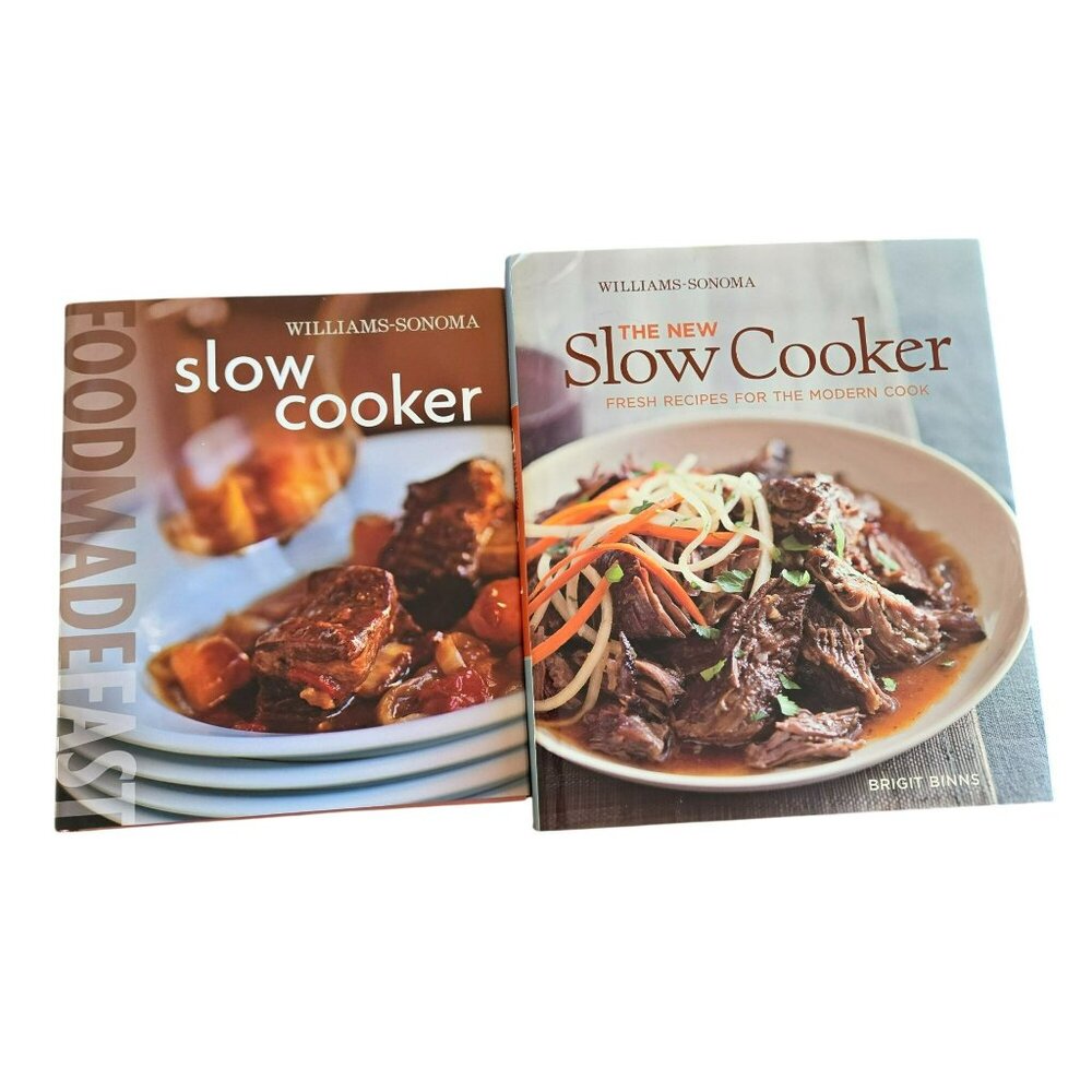 Set (2) Williams Sonoma Slow Cooker Cookbooks Brigit Binns Simple Easy Recipes